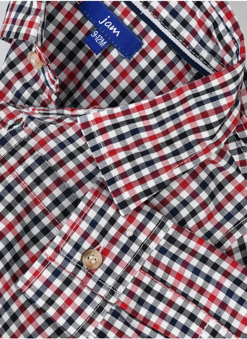 Boys' Multicolor Gingham Checkered Shirt