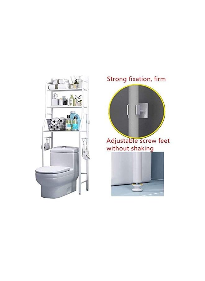 3 in 1 Tier Metal Toilet Storage Rack, Storage Above Toilets or Washing Machines, Low Space Saving Easy Assembly Toilet Shelf
