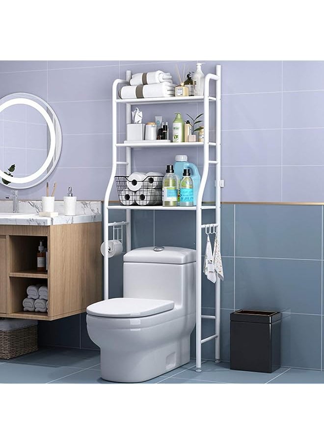3 in 1 Tier Metal Toilet Storage Rack, Storage Above Toilets or Washing Machines, Low Space Saving Easy Assembly Toilet Shelf