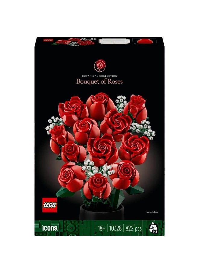 Icons Bouquet Of Roses 10328 Building Set (822 Pieces)