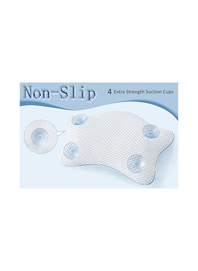 Non Slip Bathtub Pillow White/Blue