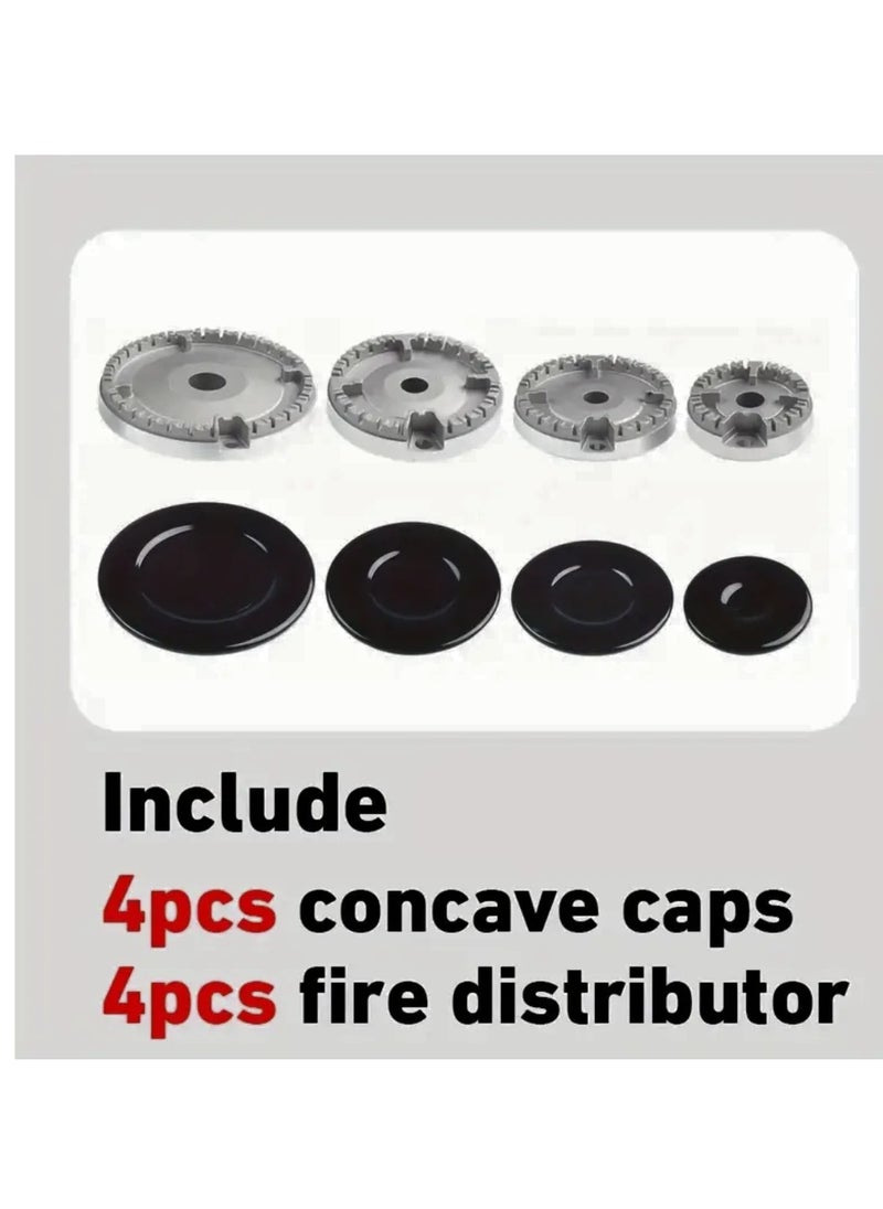 4pcs Concave Fire Extinguishing Cover + 4pcs Fire Splitter Set Sabaf Oven Burner Cover sabaf Gas Stove Burner Gas Stove Accessories Stove Burner Oven\Gas Stove Sabaf Burner Concave Set