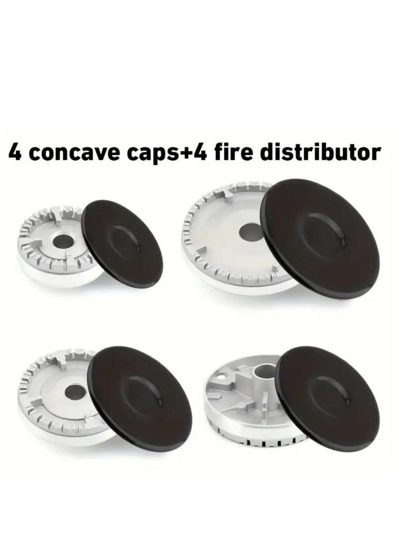 4pcs Concave Fire Extinguishing Cover + 4pcs Fire Splitter Set Sabaf Oven Burner Cover sabaf Gas Stove Burner Gas Stove Accessories Stove Burner Oven\Gas Stove Sabaf Burner Concave Set