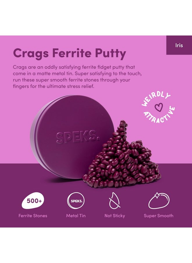 Crags Ferrite Putty, Over 500 Ferrite Stones In A Metal Tin, Seriously Satisfying Fidget Toys For Adults And Desk Toys For Office, Matte Iris, Medium