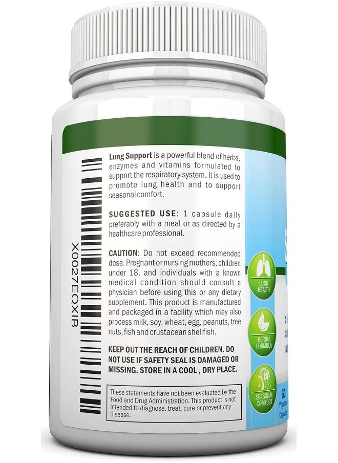 NutriONN Lung Cleanse - Powerful Lung Detox Program - 100% Vegetable Based - Great for Smokers - Supports Respiratory Health - Helps Reduce The Production of Mucus - Promotes Comfortable Breathing