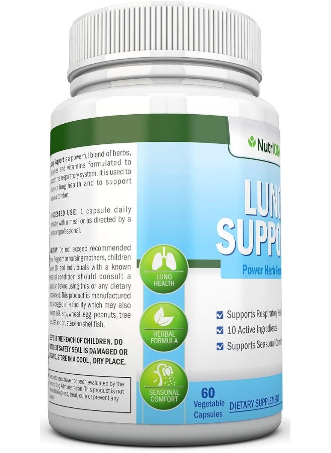 NutriONN Lung Cleanse - Powerful Lung Detox Program - 100% Vegetable Based - Great for Smokers - Supports Respiratory Health - Helps Reduce The Production of Mucus - Promotes Comfortable Breathing