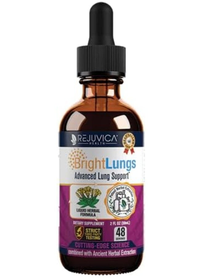 Rejuvica Health Bright Lungs - Lung Detox Support Supplement to Help Maintain Overall Lung & Respiratory - Grindelia, Lobelia, Licorice, Wild Cherry & More!