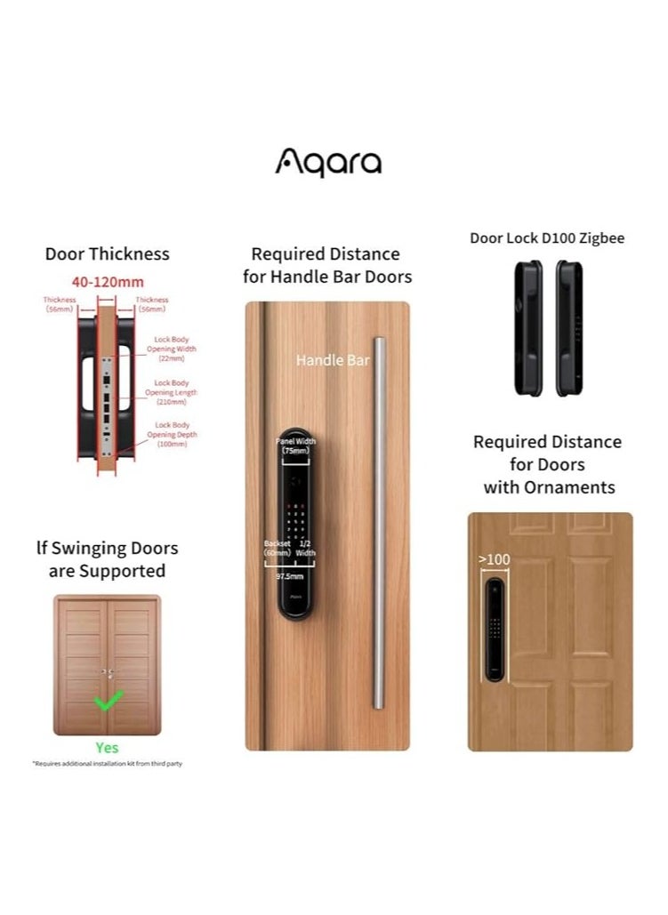 Aqara Smart Door Lock D100 Zigbee Edition with HomeKit Black