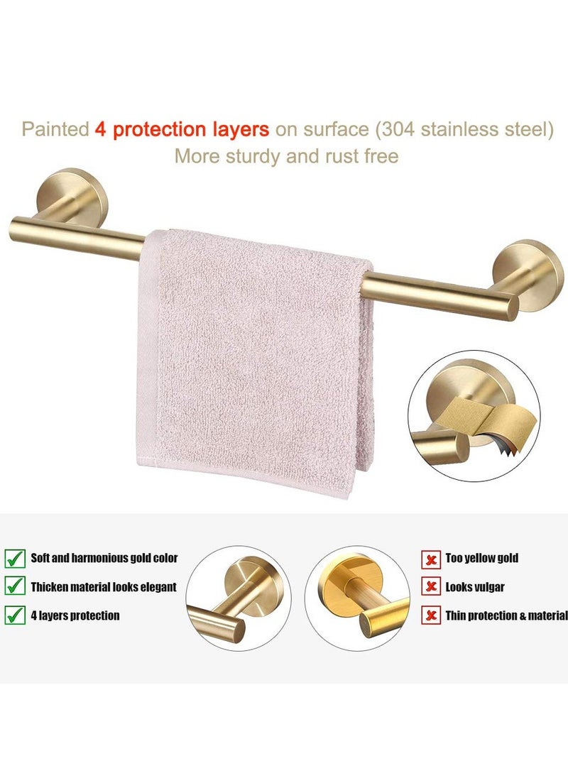 5 PCS Bathroom Hardware Set SUS304 Stainless Steel-Towel Rack Set Include Lengthen Hand Towel Bar+Toilet Paper Holder+3 Robe Towel Hooks Bathroom Accessories Towel Bar Set