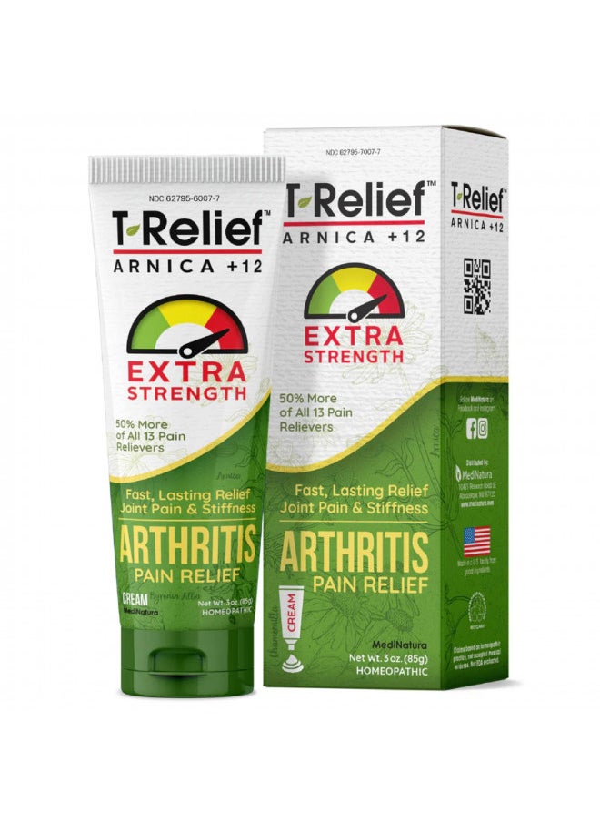 T-Relief Arthritis Cream Arnica +12 Pain Relieving Natural Medicines Help Soothe Soreness Stiffness Aches & Pains in Joints Naturally - 2 oz