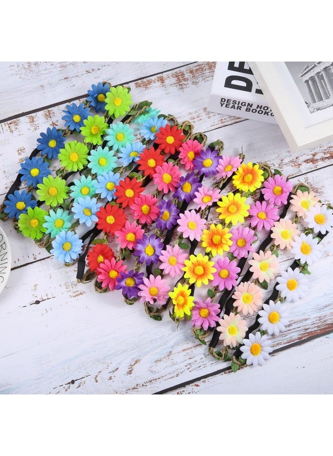 12 Pieces Multicolor Lady Girl Fashion Flower Crown Floral Garland Headbands For Festival Wedding Party