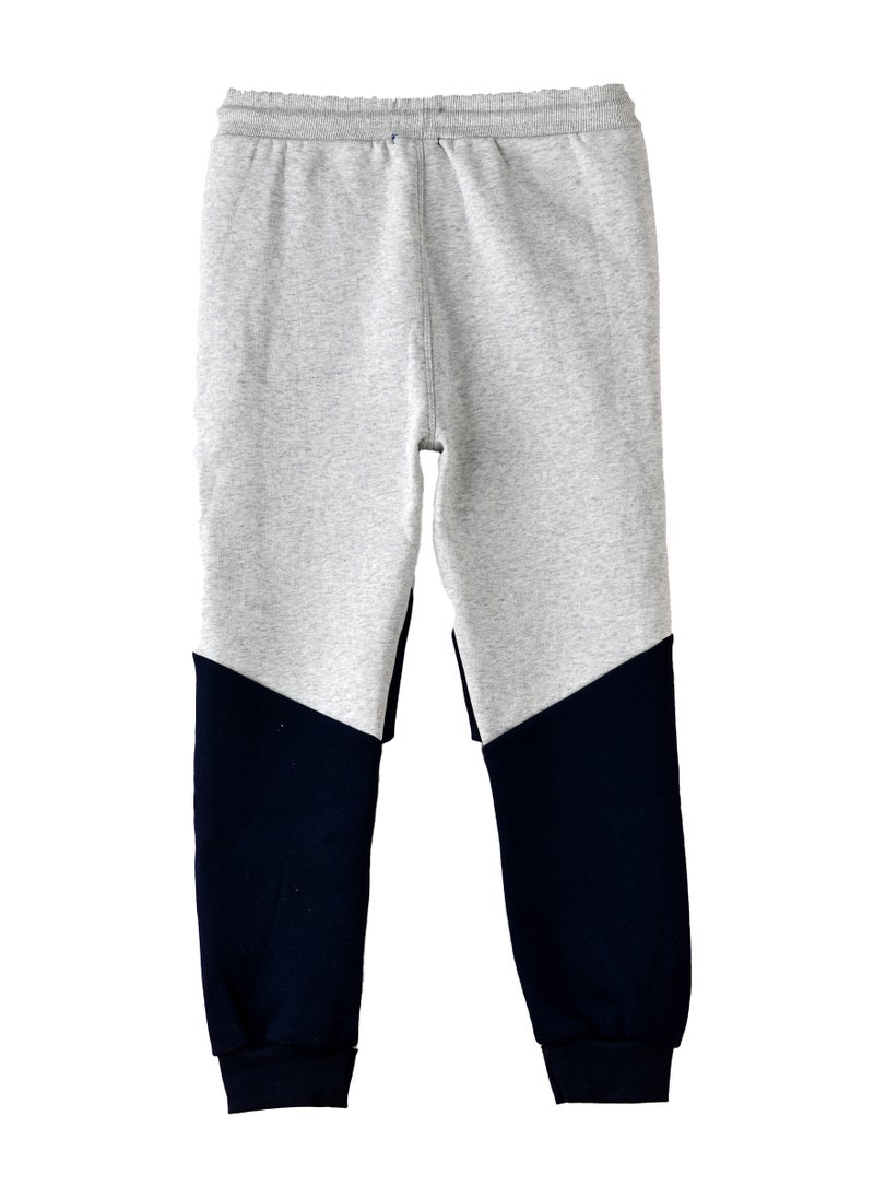 Boys Navy and Grey Color Block Jogger Pants