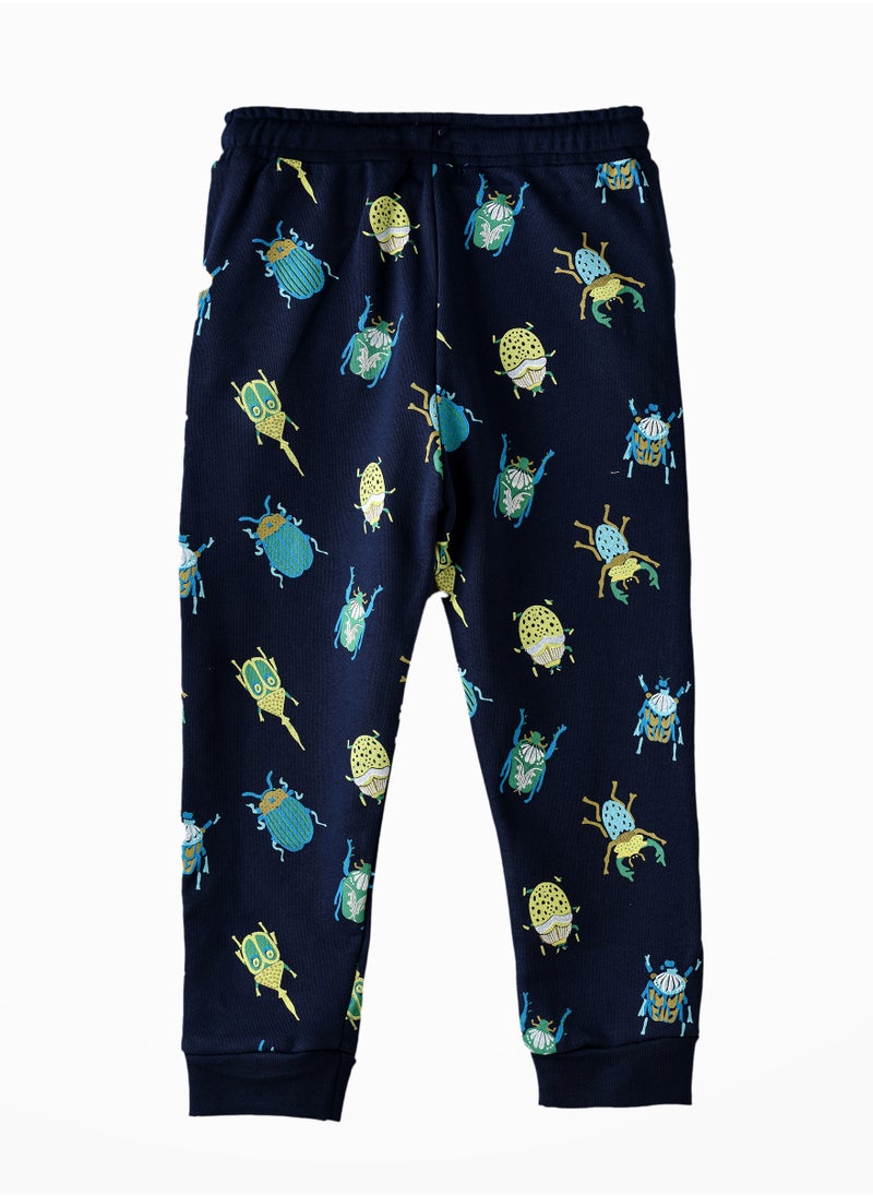 Boys' Bug Print Joggers with Drawstring