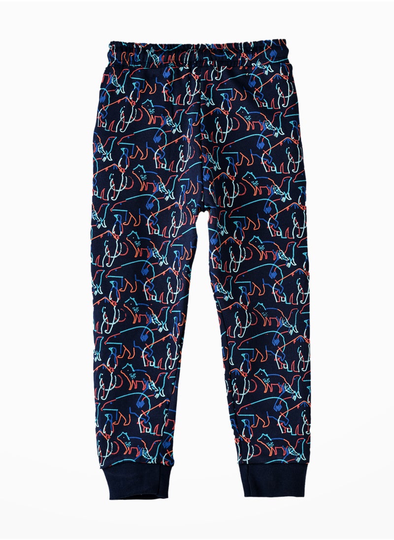 Boys' Dinosaur Print Joggers with Drawstring