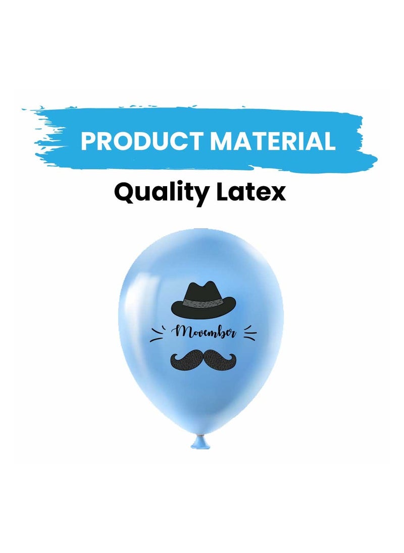 Movember Mustache Latex Balloons-Pack Of 50 ProstateCancer Awareness Balloons For Charity Events,Fundraisers  And Parties–Ideal For Decorating Events,Spreading Awareness