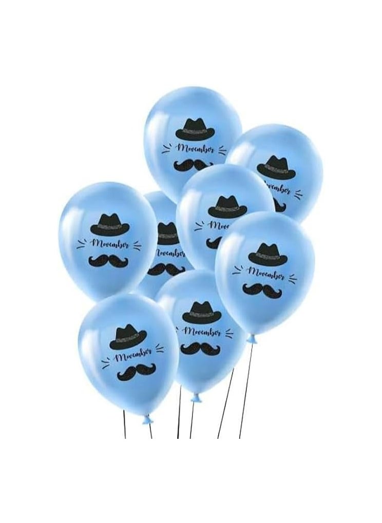 Movember Mustache Latex Balloons-Pack Of 50 ProstateCancer Awareness Balloons For Charity Events,Fundraisers  And Parties–Ideal For Decorating Events,Spreading Awareness