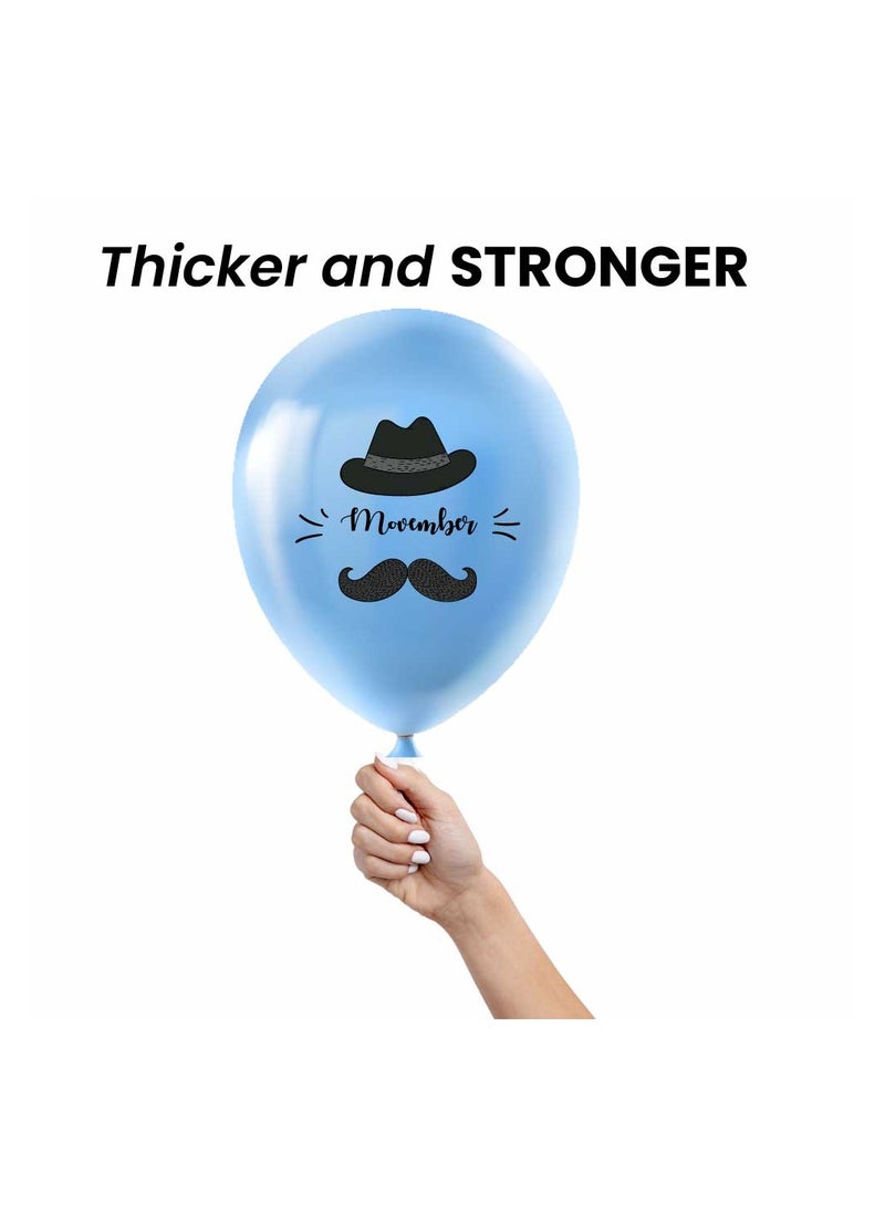 Movember Mustache Latex Balloons-Pack Of 50 ProstateCancer Awareness Balloons For Charity Events,Fundraisers  And Parties–Ideal For Decorating Events,Spreading Awareness