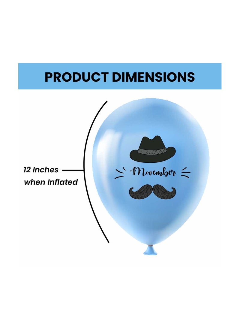 Movember Mustache Latex Balloons-Pack Of 50 ProstateCancer Awareness Balloons For Charity Events,Fundraisers  And Parties–Ideal For Decorating Events,Spreading Awareness