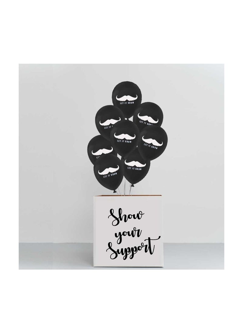 Movember Mustache Latex Balloons-Pack Of 50 ProstateCancer Awareness Balloons For Charity Events,Fundraisers  And Parties–Ideal For Decorating Events,Spreading Awareness