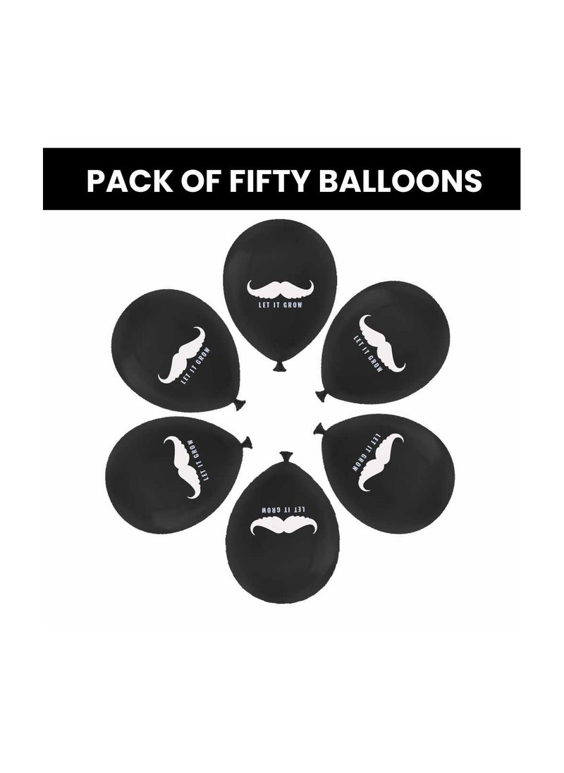 Movember Mustache Latex Balloons-Pack Of 50 ProstateCancer Awareness Balloons For Charity Events,Fundraisers  And Parties–Ideal For Decorating Events,Spreading Awareness