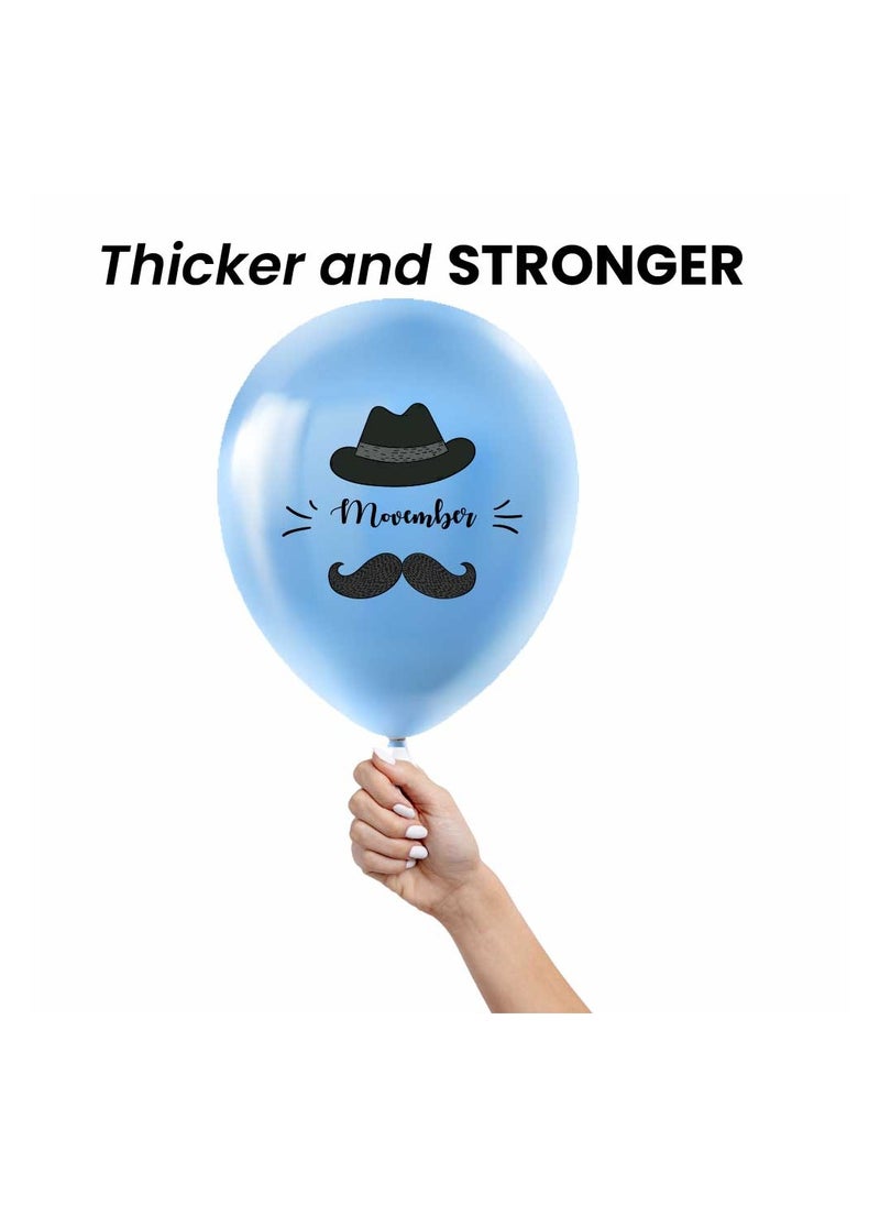 Movember Mustache Latex Balloons-Pack Of 50 ProstateCancer Awareness Balloons For Charity Events,Fundraisers  And Parties–Ideal For Decorating Events,Spreading Awareness