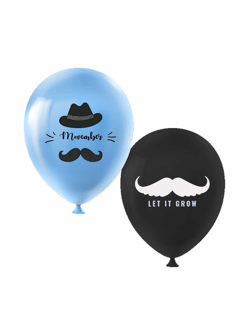 Movember Mustache Latex Balloons-Pack Of 50 ProstateCancer Awareness Balloons For Charity Events,Fundraisers  And Parties–Ideal For Decorating Events,Spreading Awareness