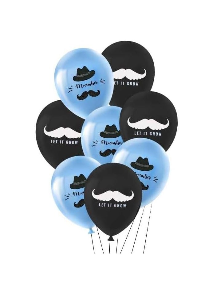 Movember Mustache Latex Balloons-Pack Of 50 ProstateCancer Awareness Balloons For Charity Events,Fundraisers  And Parties–Ideal For Decorating Events,Spreading Awareness