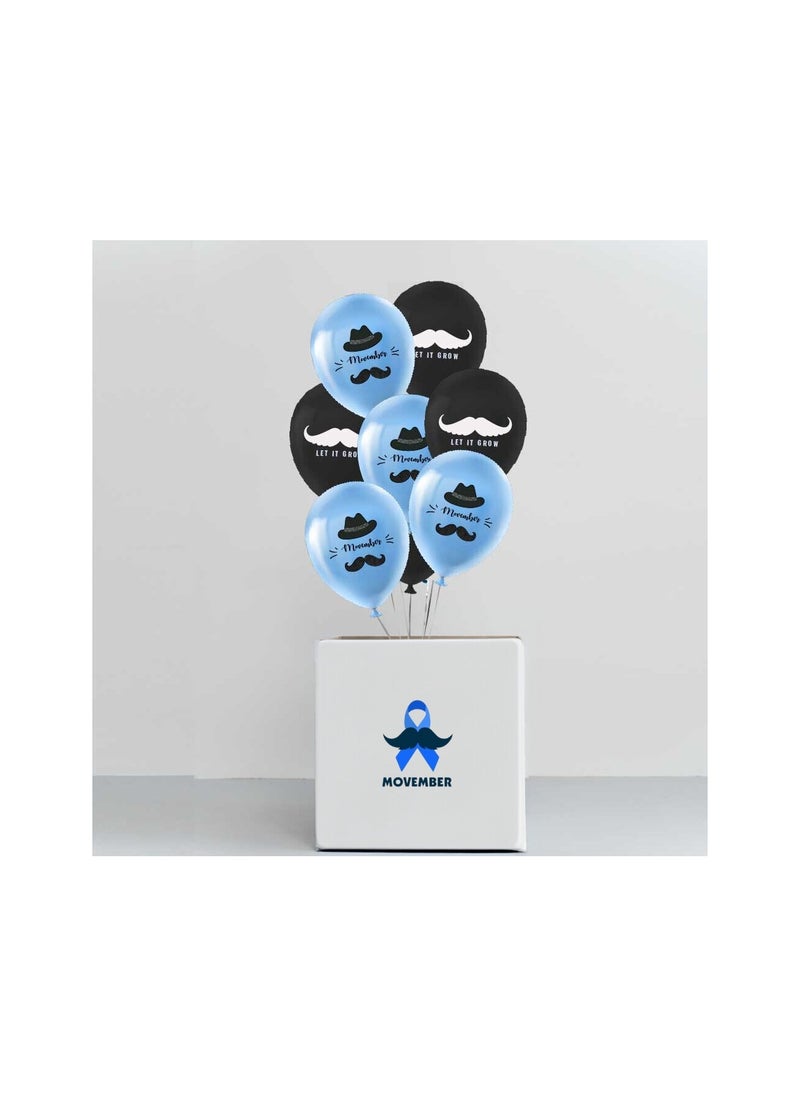 Movember Mustache Latex Balloons-Pack Of 50 ProstateCancer Awareness Balloons For Charity Events,Fundraisers  And Parties–Ideal For Decorating Events,Spreading Awareness