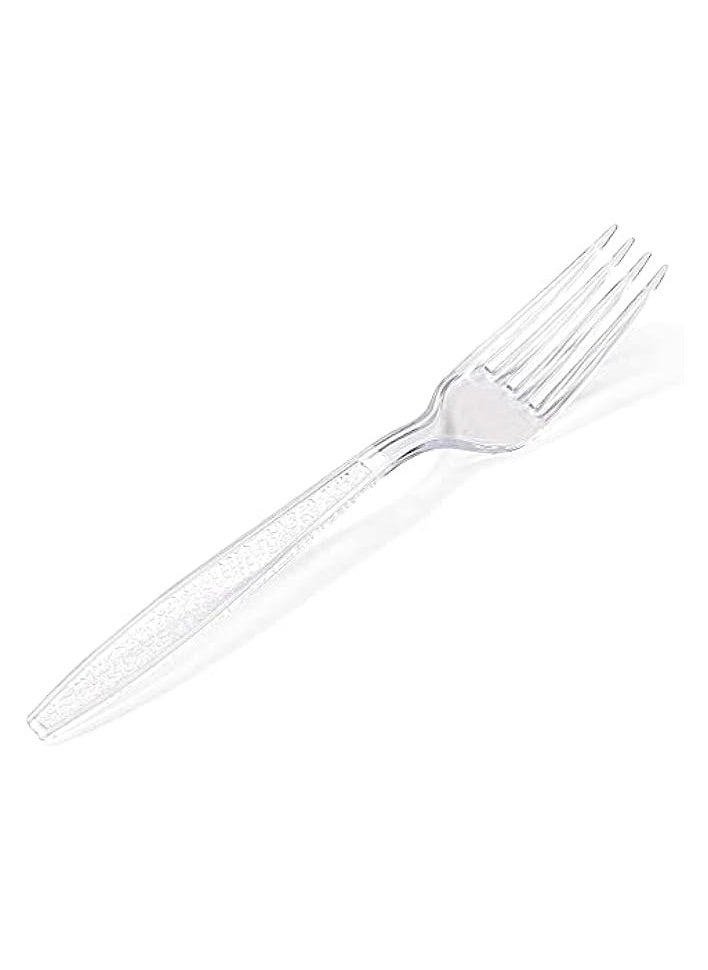 Packing Plastic Disposable Fork 50-Pieces, Clear