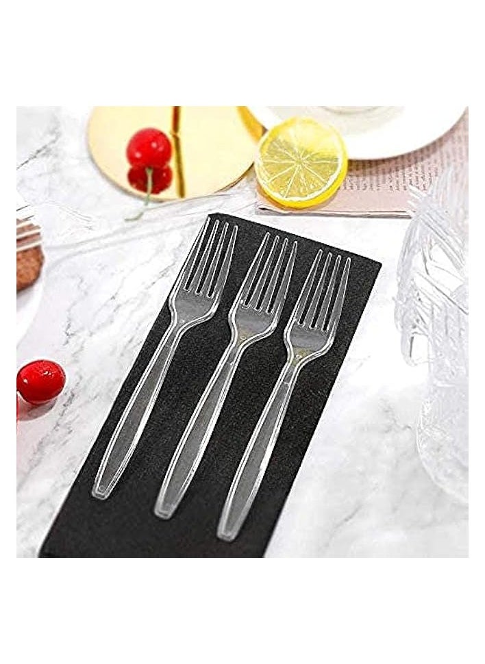 Packing Plastic Disposable Fork 50-Pieces, Clear