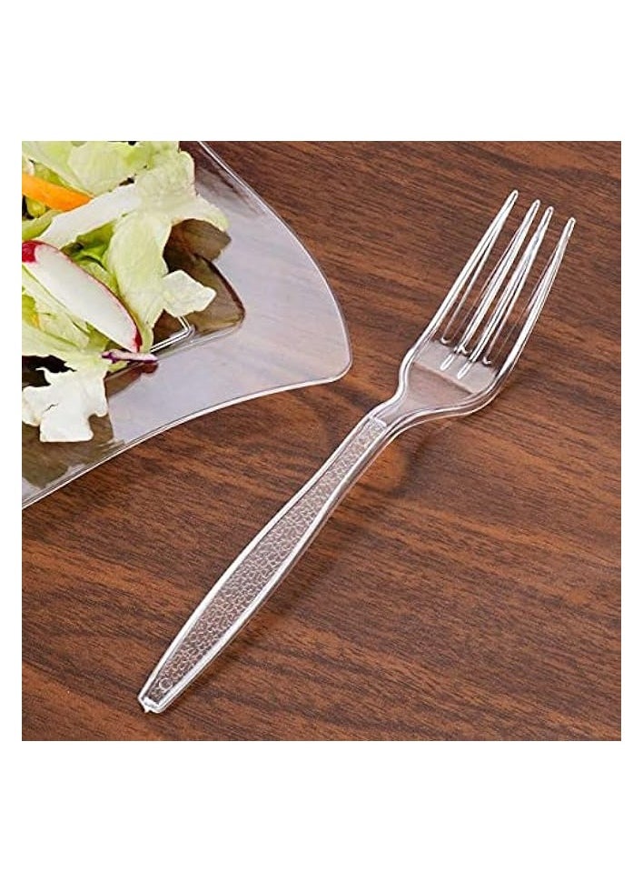 Packing Plastic Disposable Fork 50-Pieces, Clear