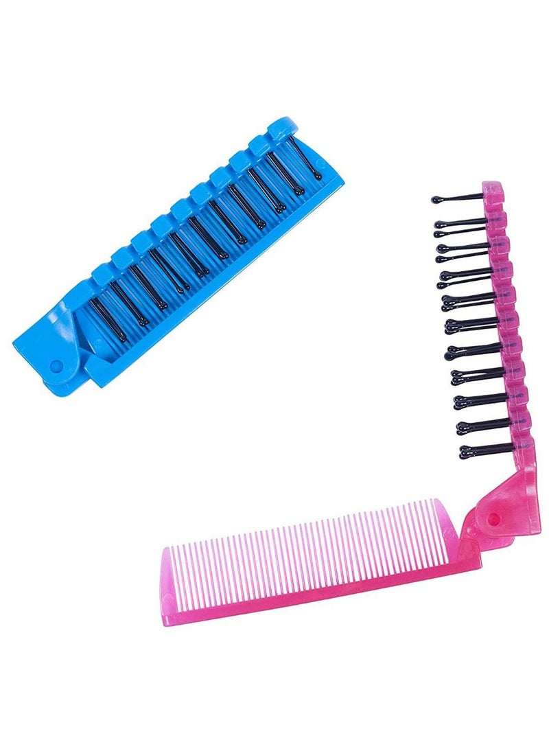 2-Piece Travel Brush And Comb Set Blue/Red