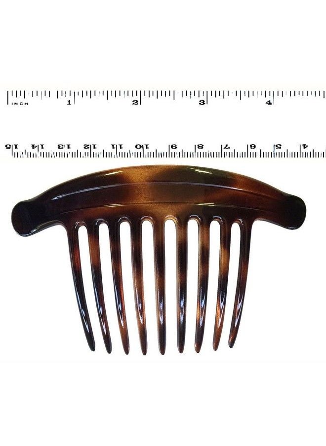 French Lip Interlocking 9 Teeth 4.5 Inch Large Cellulose Tortoise Shell Side Hair Combs