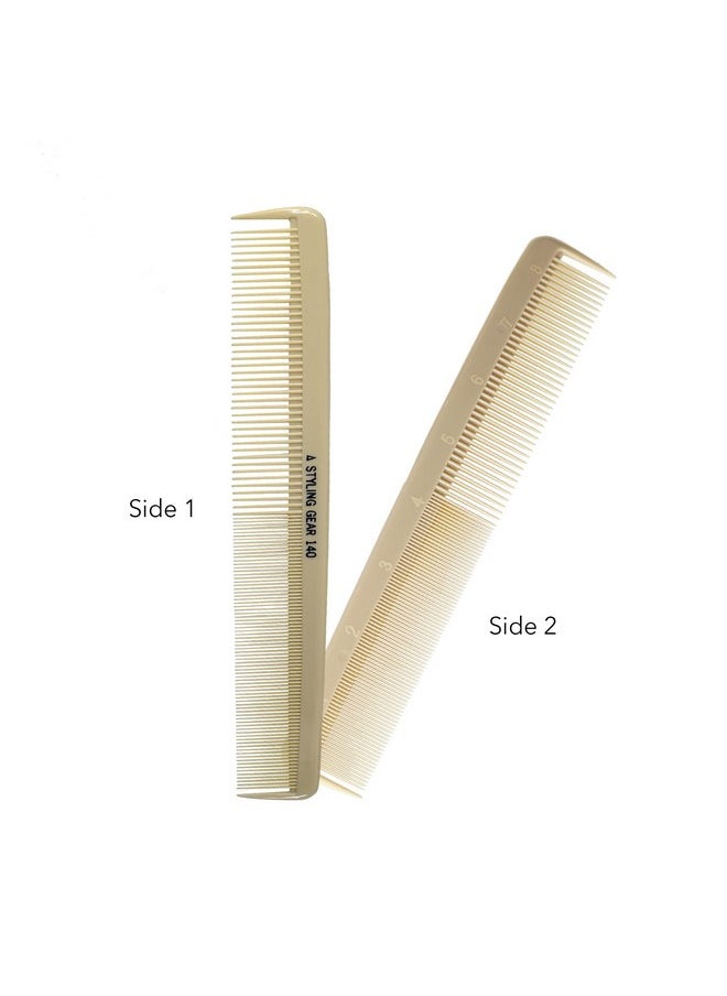 140 Extra Large Barber Combs Hair Stylist Salon And Barbershop Parting Combs For Braiding Wide And Fine Teeth Hair Cutting Ivory Comb Set 6 Pc.