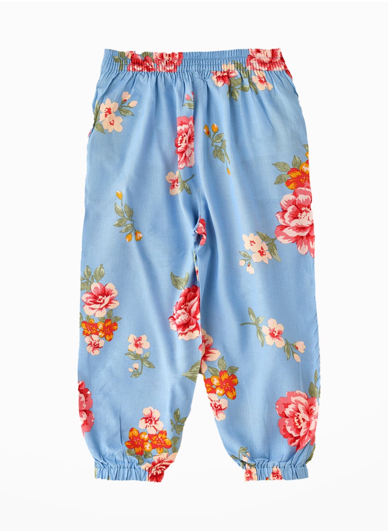 Girls' Floral Print Harem Pants