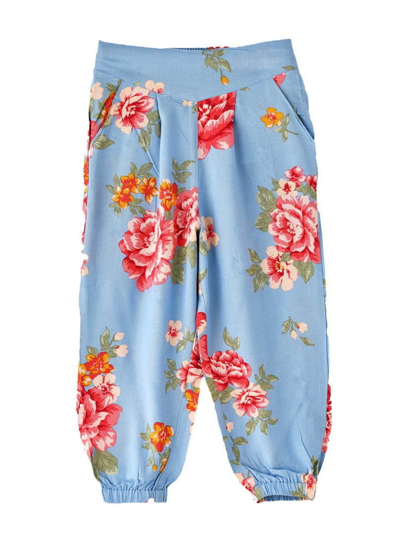 Girls' Floral Print Harem Pants