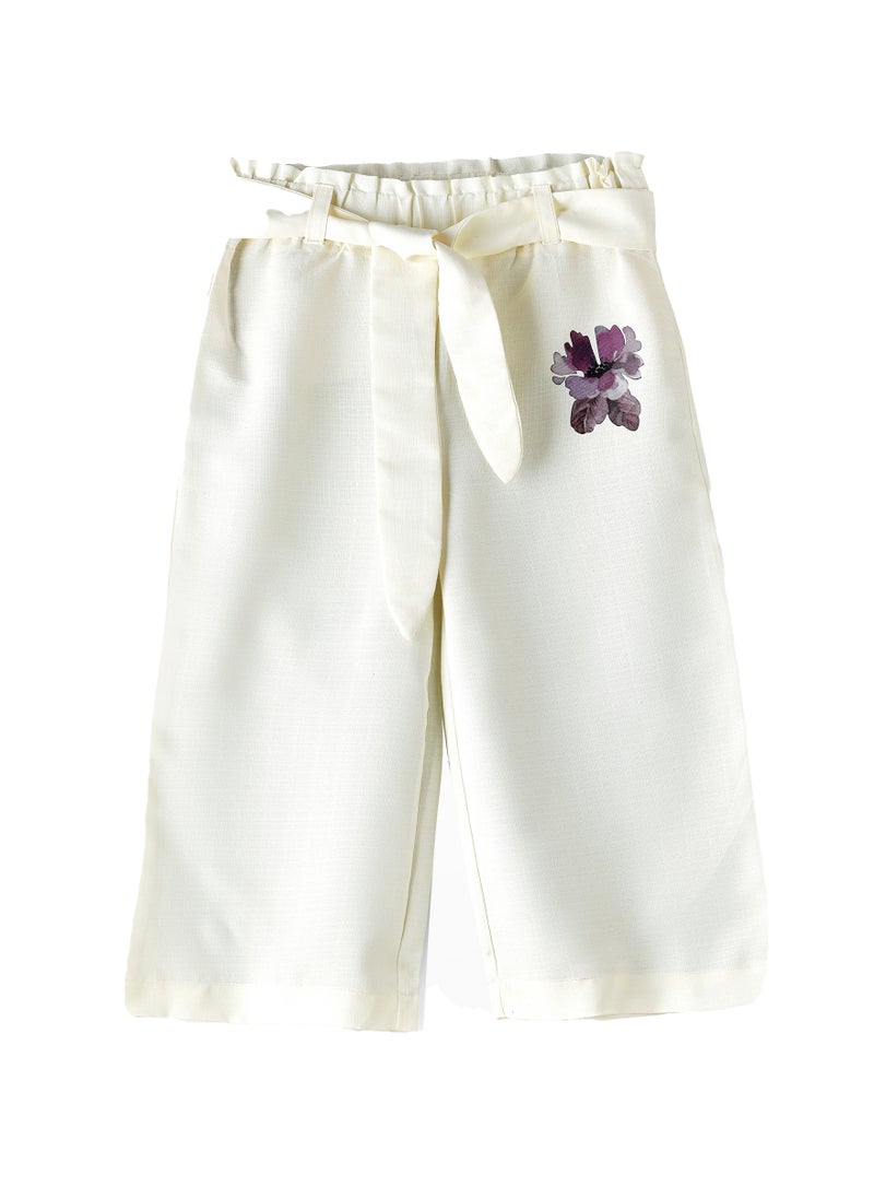 Girls' Floral Embellished Culottes