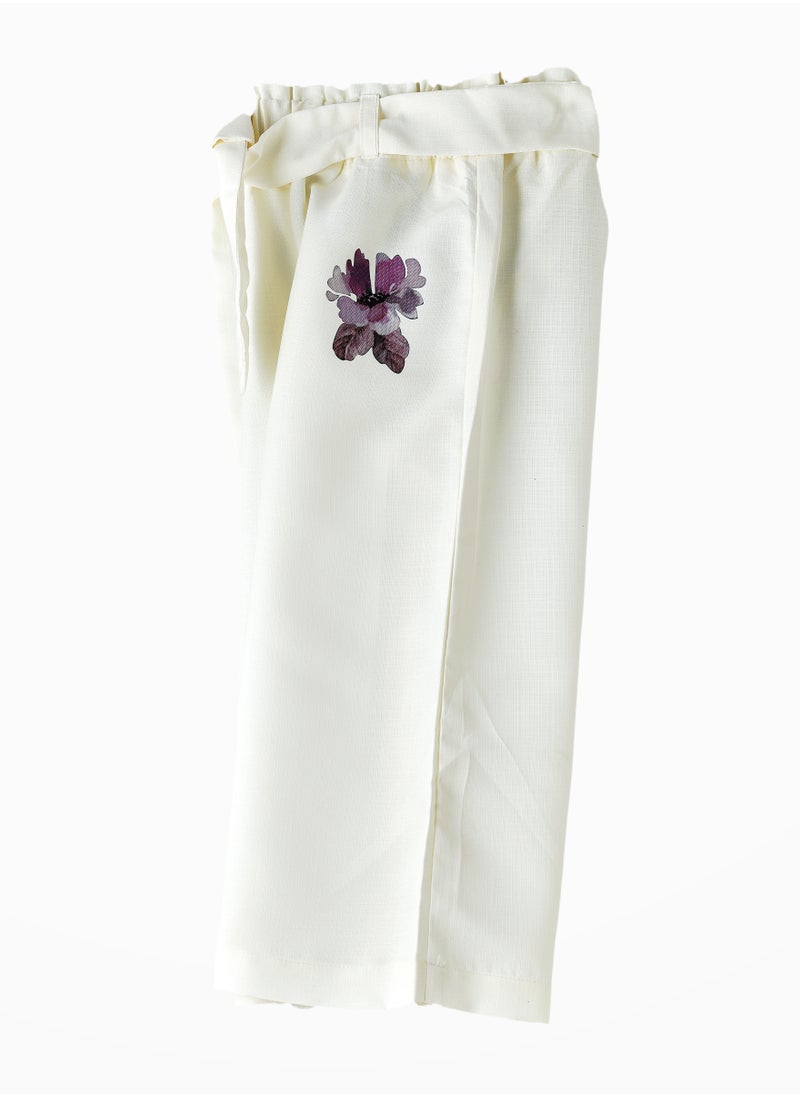 Girls' Floral Embellished Culottes