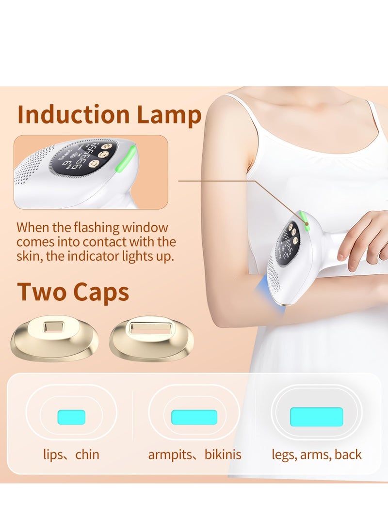 Laser Hair Removal, Hair Removal Device with Ice-Cooling Painless Care Function for Women and Man, IPL Hair Remover 999,999 Flashes for Facial Armpits Legs Arms Bikini Line