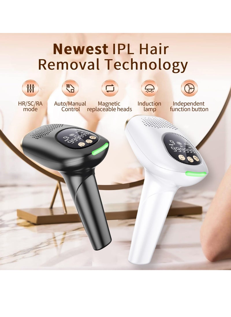 Laser Hair Removal, Hair Removal Device with Ice-Cooling Painless Care Function for Women and Man, IPL Hair Remover 999,999 Flashes for Facial Armpits Legs Arms Bikini Line