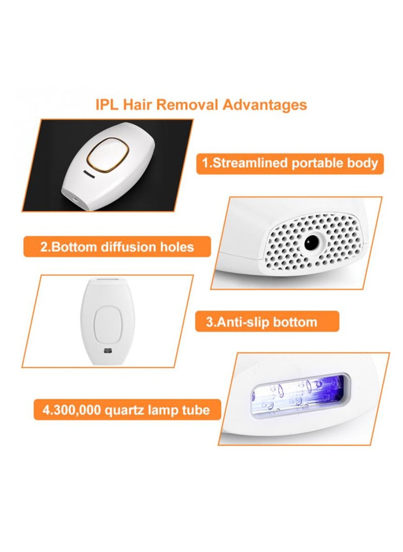 Laser Hair Removal IPL Epilators Device 500000 Flashes Epilators Hair Removal Machine Women Shaving Home Use Painless Body Shaver (White)