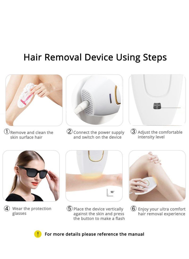 Laser Hair Removal IPL Epilators Device 500000 Flashes Epilators Hair Removal Machine Women Shaving Home Use Painless Body Shaver (White)