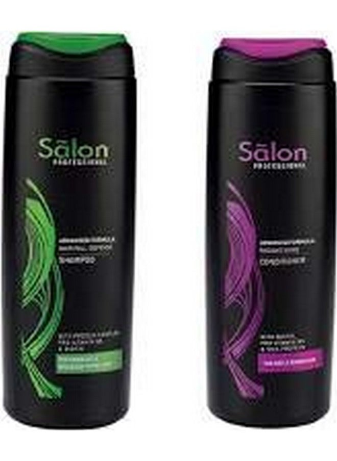 Salon Professional Advanced Formula Hair Fall Defense Shampoo For Damaged & Breakage Prone Hair With Protein Complex Provitamin B5 & Biotin + Conditioner (Combo Pack) 200Ml Each