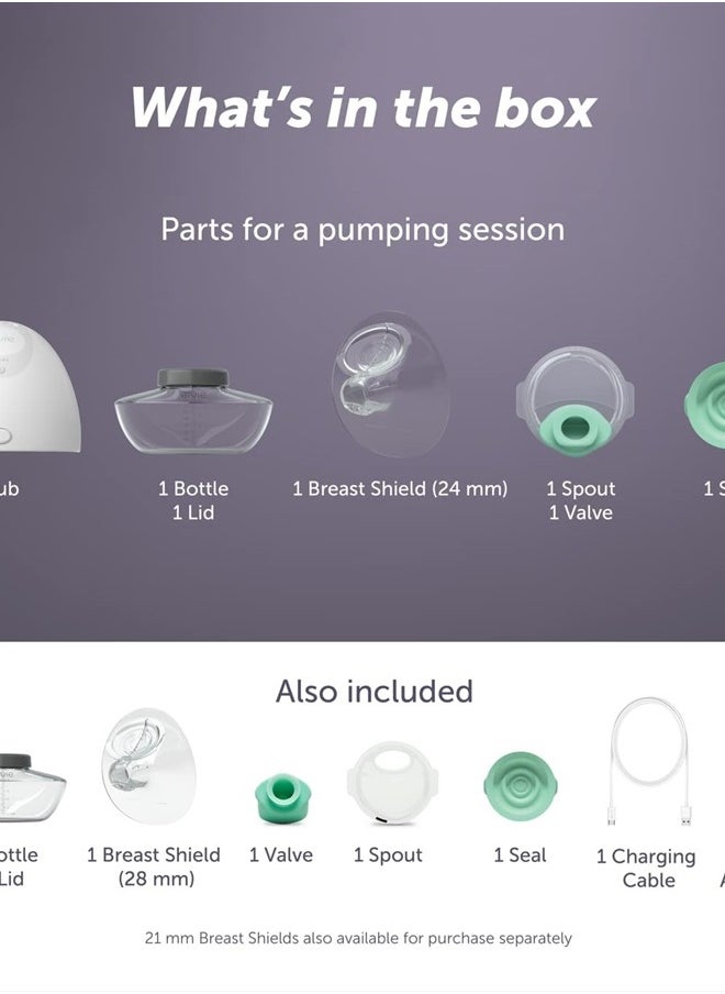 Breast Pump - Single, Wearable Breast Pump with App - The Smallest, Quietest Electric Breast Pump - Portable Breast Pump Hands Free & Discreet - Automated with Four Personalized Settings