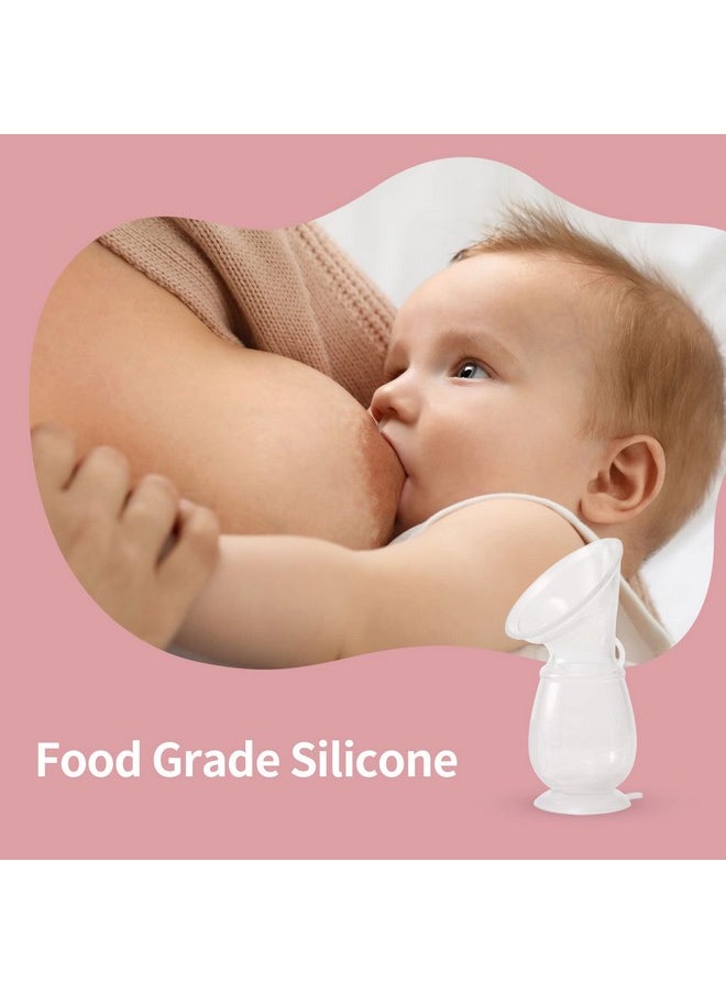 Manual Breast Milk Saver Pump Foodgrade Silicone Natural Suction Comes With A Sucker Stand 4 Oz