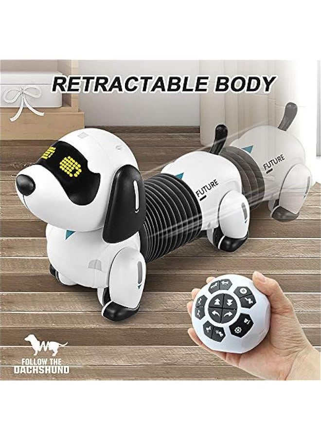 Robot Dog Remote Control Dachshund Puppy, RC Robotic Interactive Intelligent Walking Dancing Doggy Programmable Electronic Pet Toy with Music for Kids Age 6, 7, 8, 9, 10 Year Old