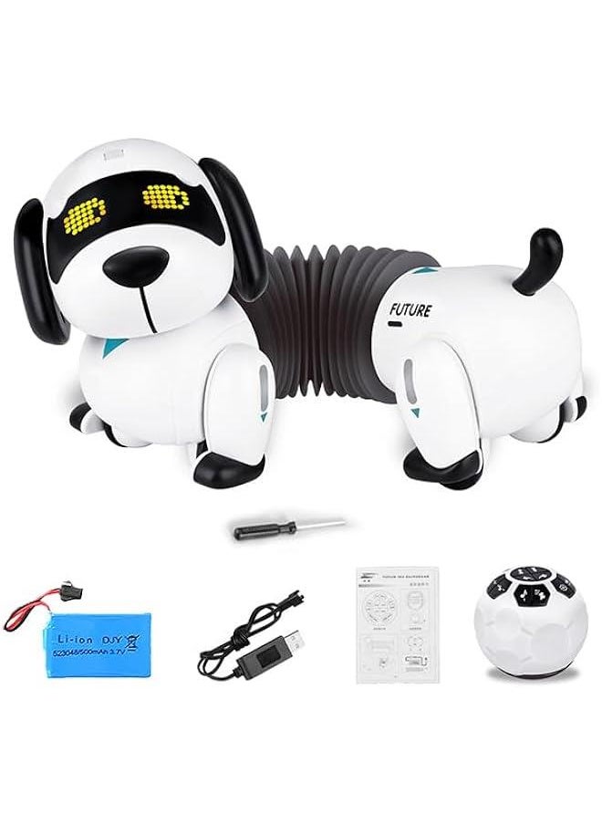 Robot Dog Remote Control Dachshund Puppy, RC Robotic Interactive Intelligent Walking Dancing Doggy Programmable Electronic Pet Toy with Music for Kids Age 6, 7, 8, 9, 10 Year Old