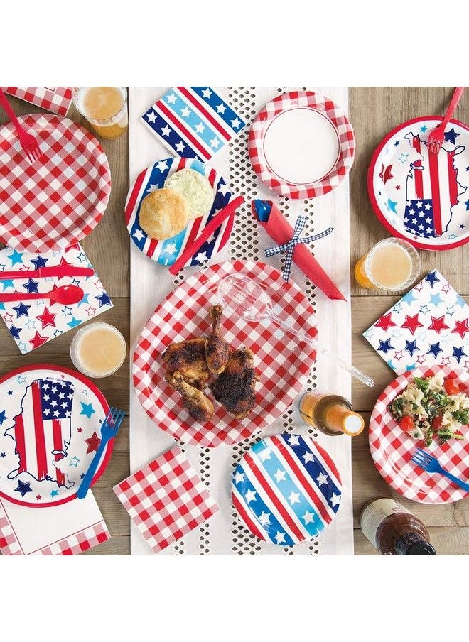 Gingham Round Dessert Paper Plates 7