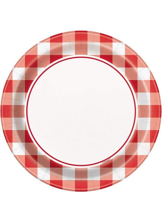 Gingham Round Dessert Paper Plates 7