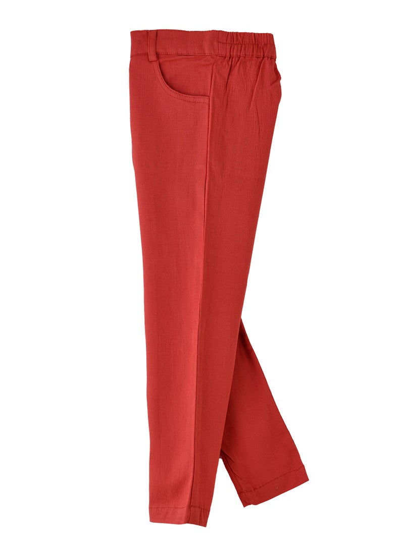 Girls Red Stretch Pants